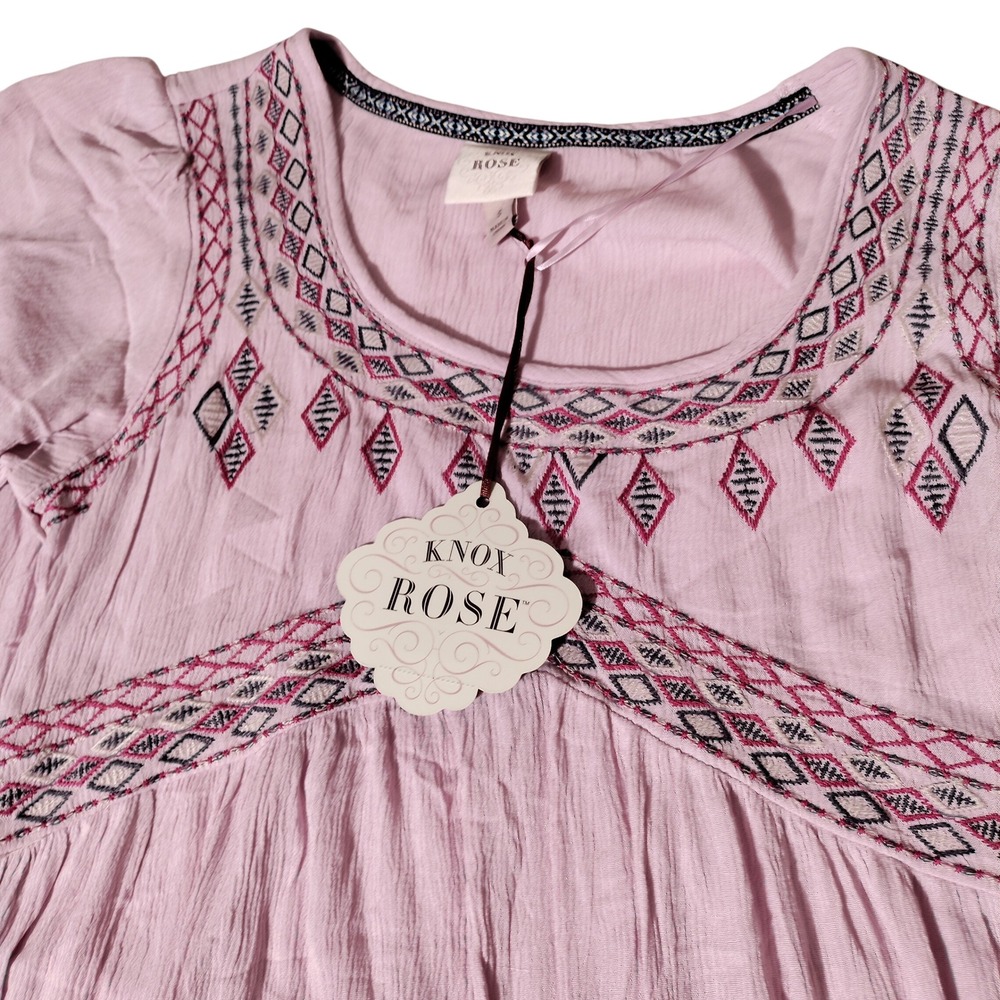 Knox Rose Lilac Haze Embroidered Boho Mini Dress Womens Small NWT JRD9119DXQ